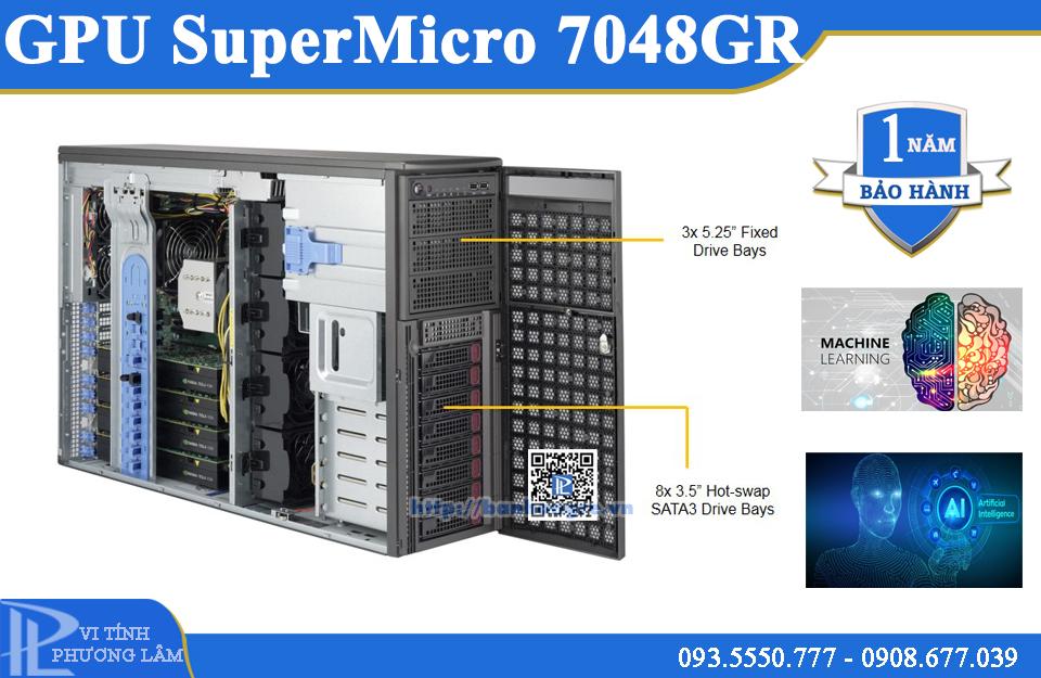 SuperMicro GPU SuperWorkstation 7048GR-TR / Dual Xeon E5-2696V4 (44 Core / 88 Luồng) / Hỗ Trợ 4 GPU / AI, Machine Learning, Deep Learning, High Performance Computing...